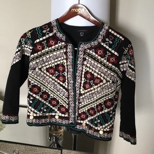 Embroidered black jacket